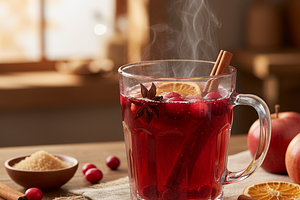 Warming apple-cranberry drink with spices
