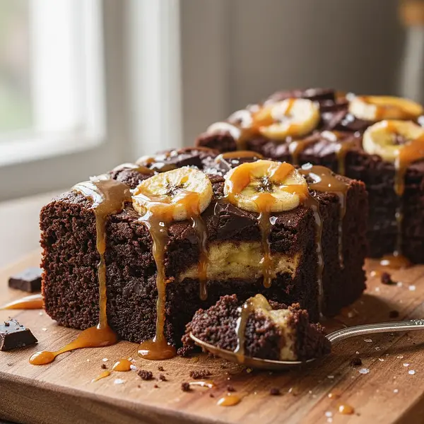 Banana Brownie with Double Chocolate and Salted Caramel