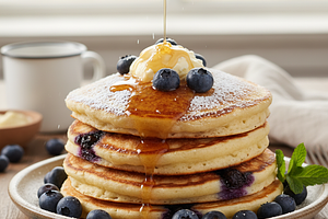 Fluffy Blueberry Clouds - Buttermilk Pancakes