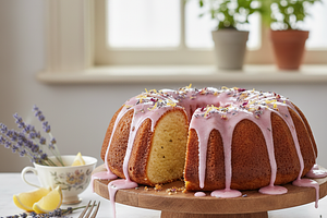 Lemon-Lavender Babka with Rose Glaze