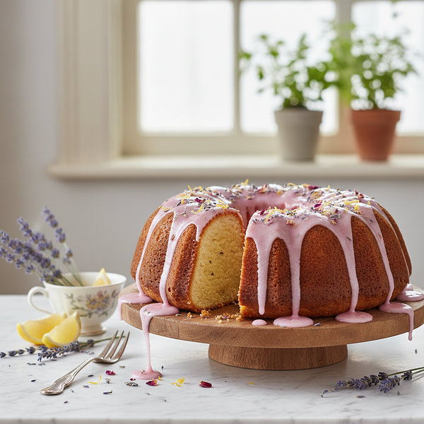 Lemon-Lavender Babka with Rose Glaze