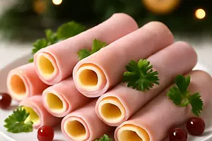 Ham rolls with cheese