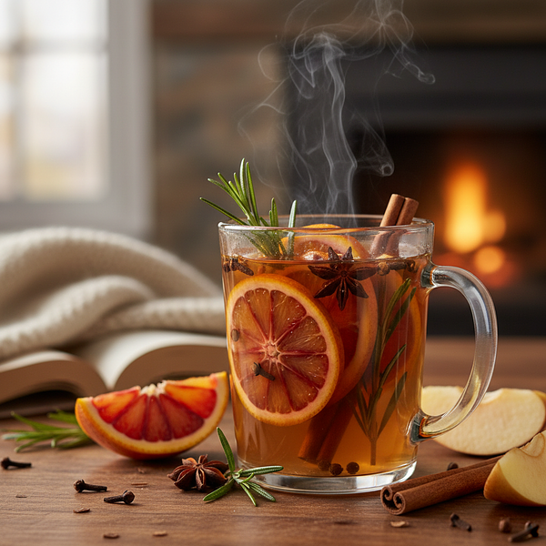 Spiced Apple Mulled Wine with Orange and Rosemary