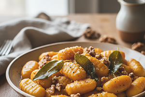 Creamy Gnocchi with Pumpkin, Sage, and Walnuts