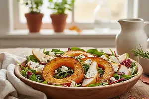 Jesienna Sałatka z Pieczoną Dynią, Gruszką i Serem Gorgonzola