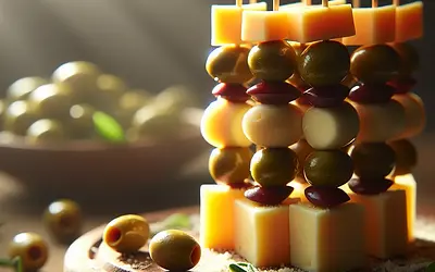 Cheese and Olive Skewers