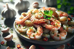 Krewetki w sosie czosnkowym (gambas al ajillo)