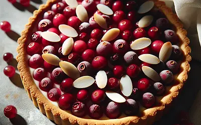 Cranberry-White Tart with Almond Filling