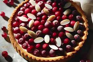 Cranberry-White Tart with Almond Filling