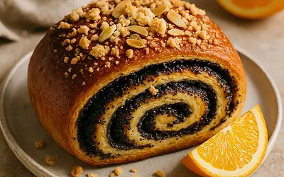 Poppy Seed and Orange Roll with Almond Crumble (Sweet Blog version)