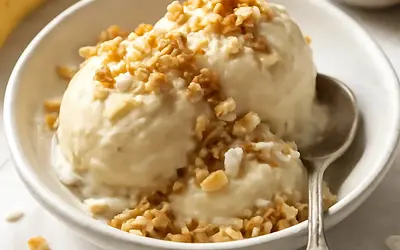 Creamy Banana-Coconut Sorbet with Almond Crumble (Sweet Blog)