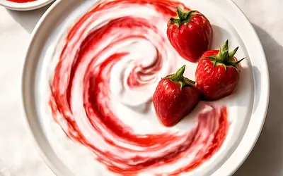 Jogurtowy Słodki Talerz z Truskawkową Mgławicą