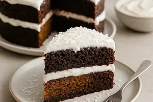 Chocolate-Pumpkin Cake with Coconut-Cream Cheese Frosting (Sweet Blog)