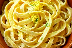 Homemade egg pasta with a hint of lemon and dill for broth (in the style of Olga Smile)