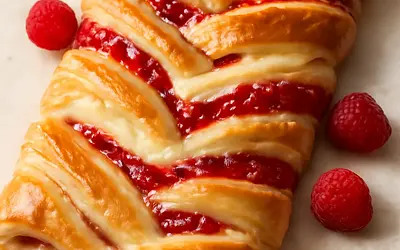 Raspberry-Vanilla Strips with Puff Pastry