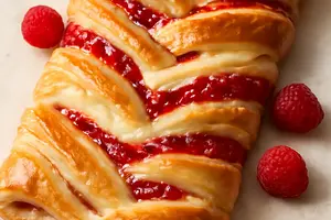 Raspberry-Vanilla Strips with Puff Pastry