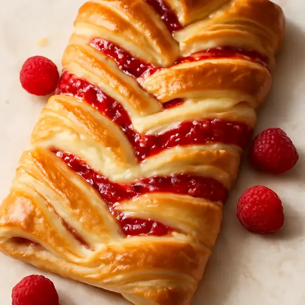 Raspberry-Vanilla Strips with Puff Pastry