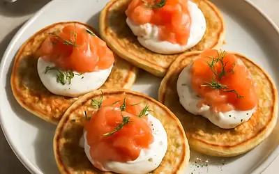 Salmon and Sour Cream Blinis