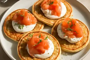 Salmon and Sour Cream Blinis