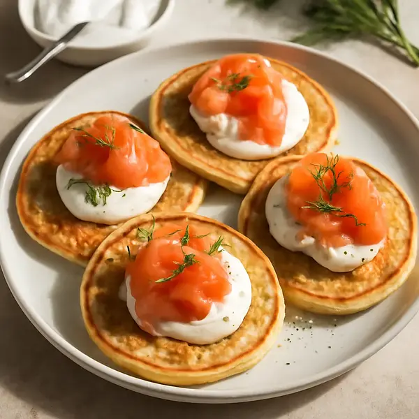 Salmon and Sour Cream Blinis