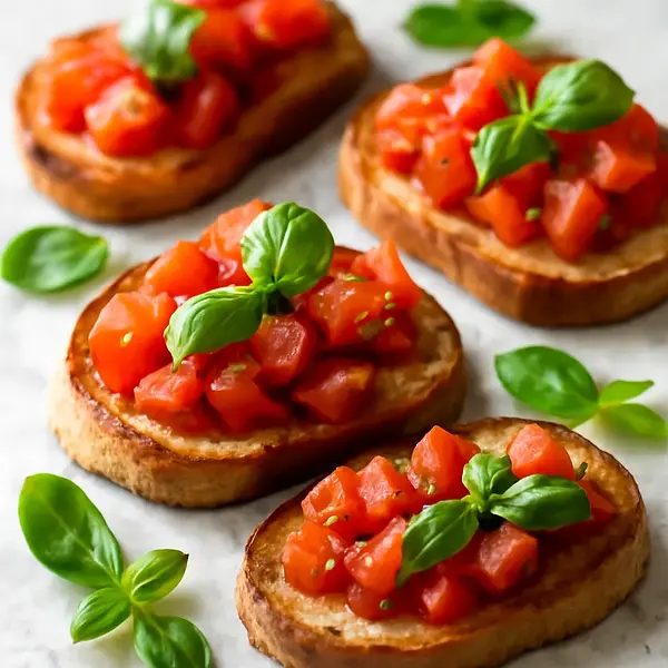 Crostini with Tomatoes and Basil