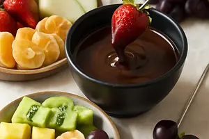 Czekoladowe fondue z owocami