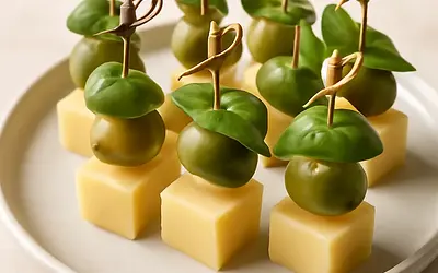 Cheese and Olive Skewers