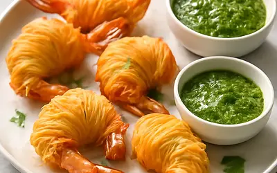 Shrimp in filo pastry