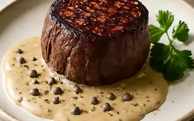 Filet mignon with pepper sauce