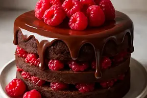 Chocolate Cake with Raspberries