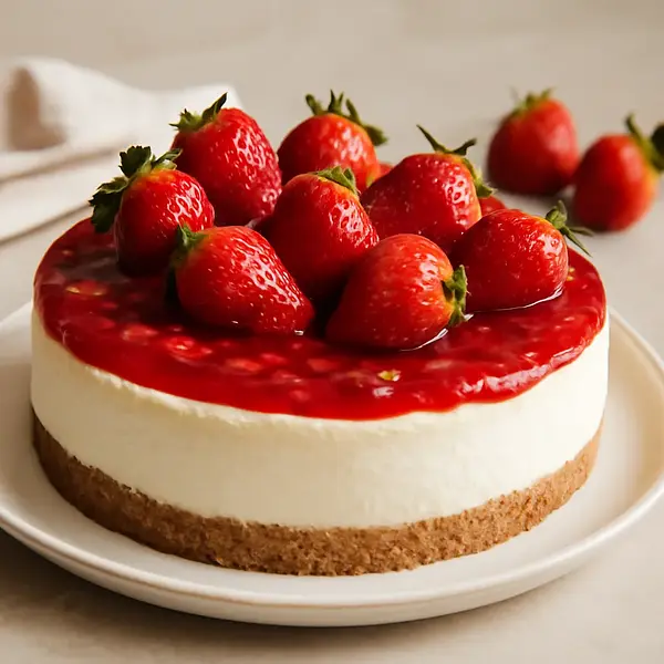 Cold Cheesecake with Strawberries