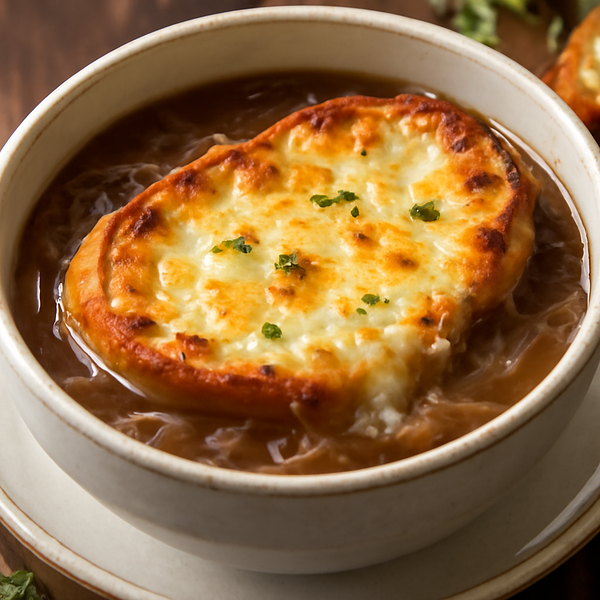 Onion soup with cheese