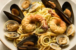 Pasta with seafood