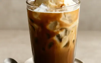 Iced coffee with ice cream