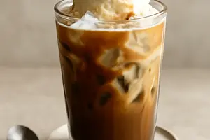 Iced coffee with ice cream