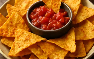 Spicy nachos with salsa