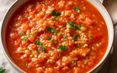 Tomato soup with rice