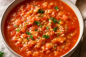 Tomato soup with rice