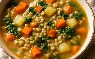 Vegetable soup with barley