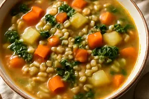 Vegetable soup with barley