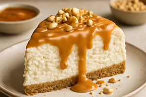 Cloud Cheesecake with Peanut Butter and Salted Caramel