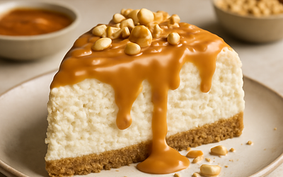Cloud Cheesecake with Peanut Butter and Salted Caramel