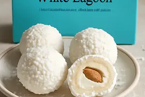 Coconut truffles 'White Lagoon' with almond-white chocolate cream