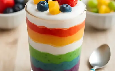 Rainbow Parfait for the Tummy (probiotic dessert for kids)
