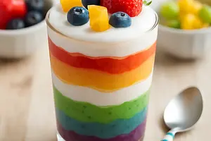 Rainbow Parfait for the Tummy (probiotic dessert for kids)