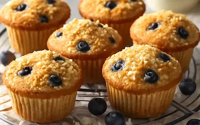 'Muffins from Białystok' with coconut and berries