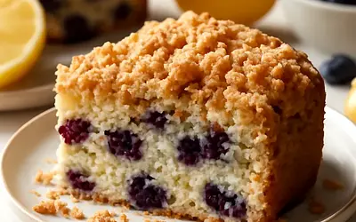 Lemon-Blueberry Cake with Butter Crumble
