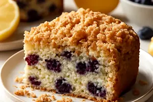 Lemon-Blueberry Cake with Butter Crumble