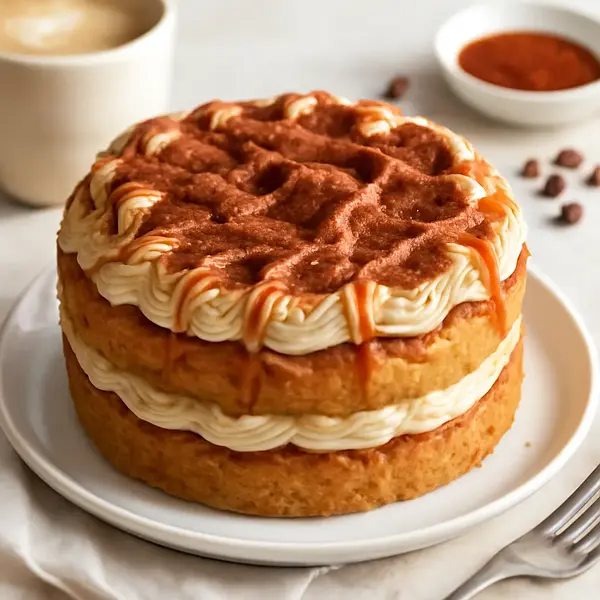 Ciasto Cappuccino w stylu Słodkiego Bloga — puszysty biszkopt z kremem kawowo-mascarpone i karmelem cappuccino