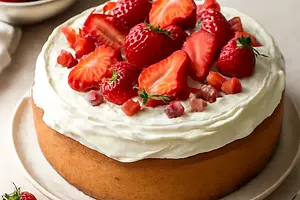 Delicate strawberry-mascarpone cake in the style of Sweet Blog